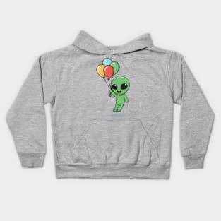 Alien Balloon ride Kids Hoodie